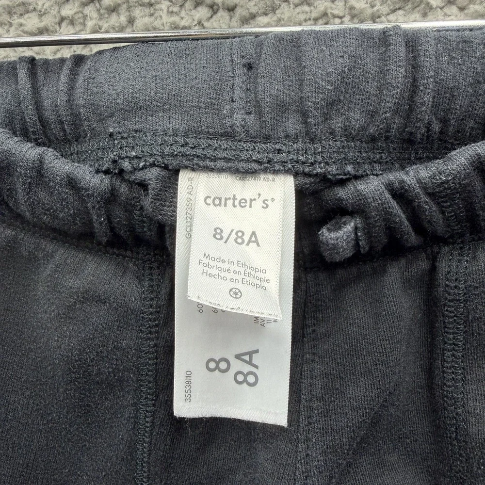 Carters Shorts Boy Size 8 Black Cotten Blend Drawstring Sweat Shorts Boys Size 8